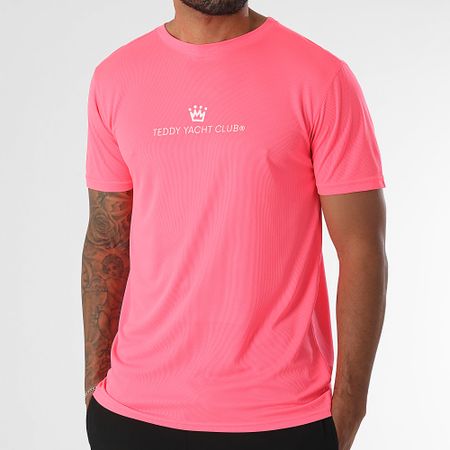 Teddy Yacht Club - Conjunto de jersey y pantalón corto Tech Maison De Couture Negro Rosa Fluo Blanco