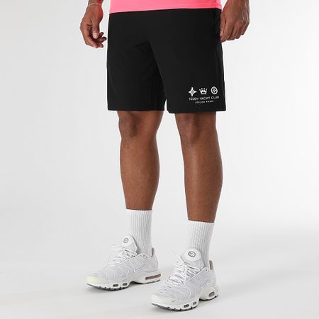 Teddy Yacht Club - Conjunto de jersey y pantalón corto Tech Maison De Couture Negro Rosa Fluo Blanco