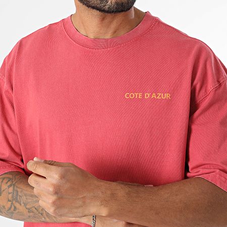Black Industry - Camiseta oversize Côte D'Azur 025 Rojo