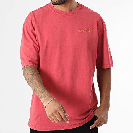 Black Industry - Camiseta oversize Côte D'Azur 025 Rojo