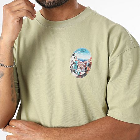 Black Industry - Camiseta oversize Alger 039 Verde