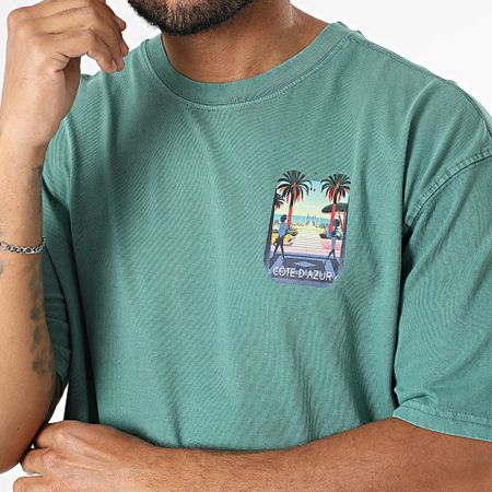 Black Industry - Camiseta oversize Côte D'Azur 033 Verde