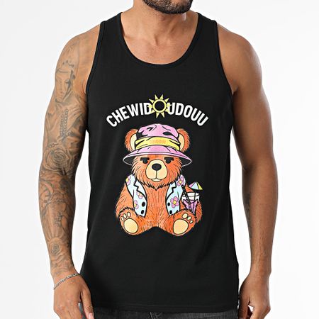 Chewidoudouu X Ryan Jernival - Camiseta de tirantes negra de cóctel