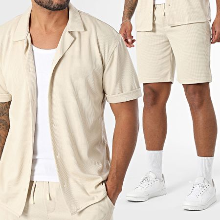 Classic Series - Conjunto de camisa de manga corta y pantalón corto Dove Beige