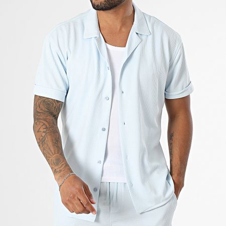 Classic Series - Conjunto de camisa de manga corta y pantalón corto Light Blue Dove