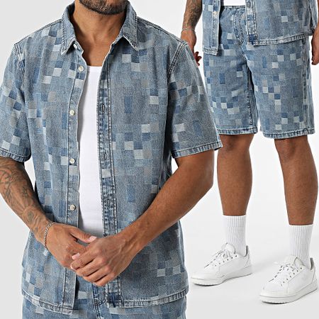 Classic Series - Conjunto de camisa de manga corta y pantalón vaquero 002 Blue Denim