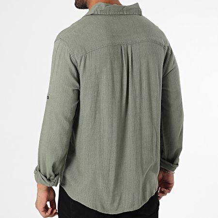 Classic Series - Camisa Manga Larga Lino Caqui Verde