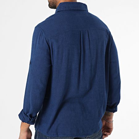 Classic Series - Camisa de manga larga Lino azul marino