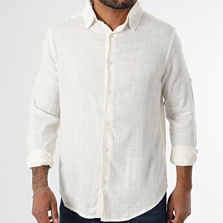 Classic Series - Camisa Lino Manga Larga Beige Claro