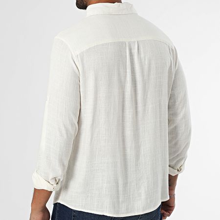 Classic Series - Camisa Lino Manga Larga Beige Claro