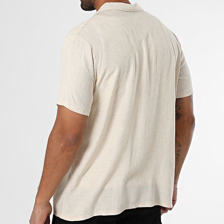 Classic Series - Camisa de manga corta Leon Beige Chiné