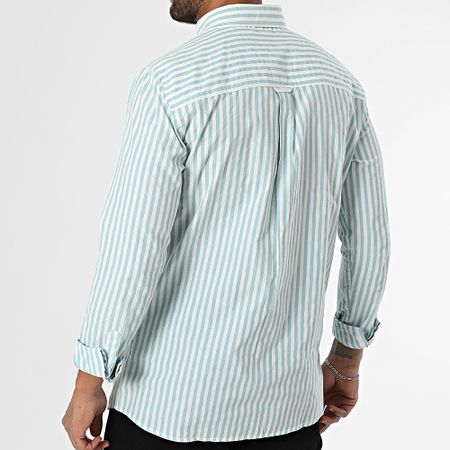 Geographical Norway - Camisa rayas manga larga 169 Verde Turquesa Blanco