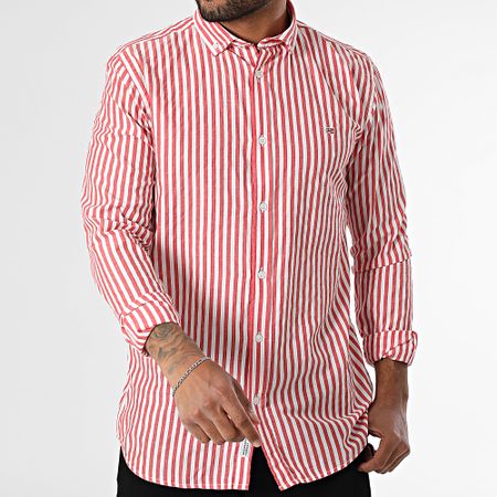 Geographical Norway - 168 Camisa de manga larga a rayas rojas y blancas