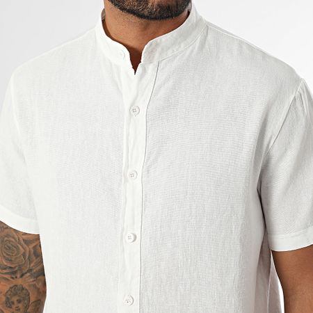 KZR - Camisa de manga corta Cuello de oficial 059 Beige claro