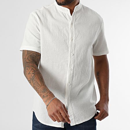 KZR - Camisa de manga corta Cuello de oficial 059 Beige claro