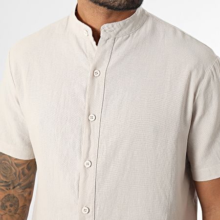 KZR - Camisa de manga corta Cuello de oficial 059 Beige