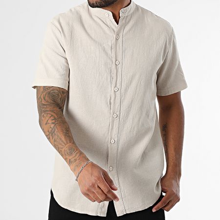 KZR - Camisa de manga corta Cuello de oficial 059 Beige