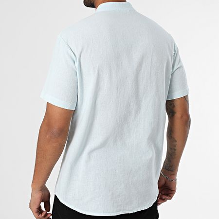KZR - Camisa de manga corta Cuello de oficial 059 Azul claro
