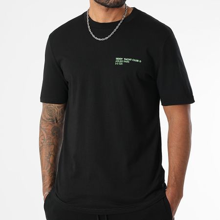 Teddy Yacht Club - Ensemble Tee Shirt Et Short Jogging Fat Outline Noir Vert Fluo