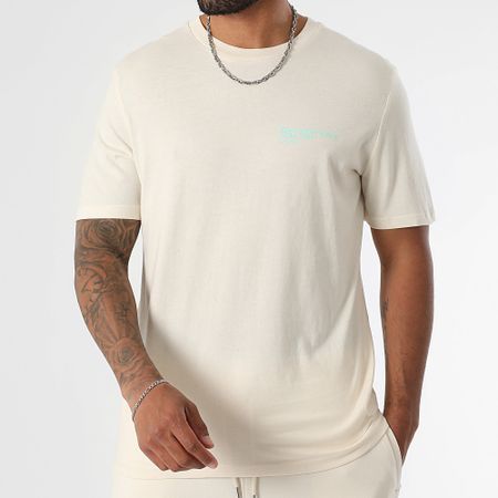 Teddy Yacht Club - Ensemble Tee Shirt Et Short Jogging Fat Outline Beige Vert Menthe