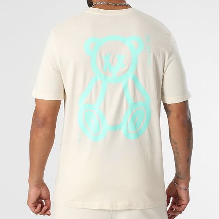 Teddy Yacht Club - Ensemble Tee Shirt Et Short Jogging Fat Outline Beige Vert Menthe