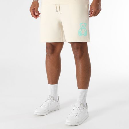 Teddy Yacht Club - Ensemble Tee Shirt Et Short Jogging Fat Outline Beige Vert Menthe