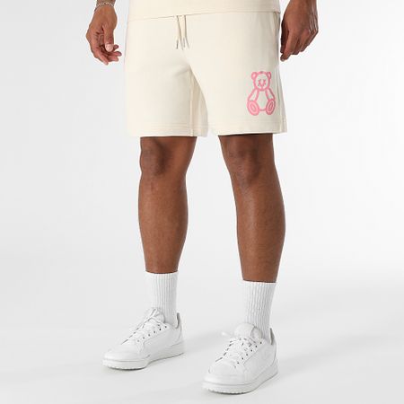 Teddy Yacht Club - Conjunto de camiseta y pantalón corto Fat Outline Beige Rosa Claro
