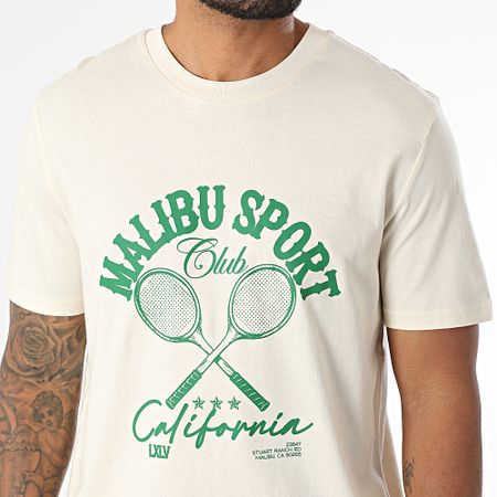 Luxury Lovers - Conjunto de camiseta y pantalón corto Malibu Sport Club Beige Verde