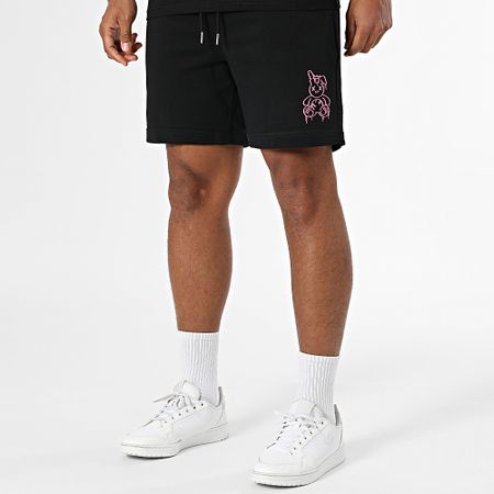 Sale Môme Paris - Conjunto de camiseta y pantalón corto King Rabbit Negro Rosa Fluo