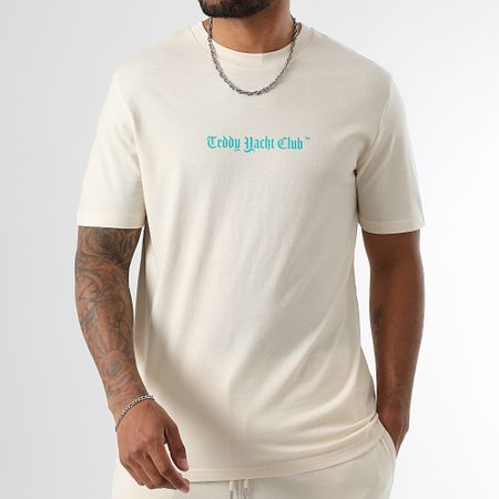 Teddy Yacht Club - Conjunto de camiseta y pantalón corto Dripping Mono Turquesa Beige