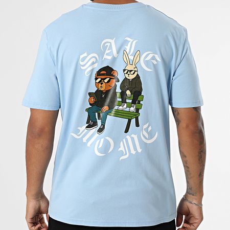 Sale Môme Paris - Oversize Tee Shirt Large Postiché Azul claro