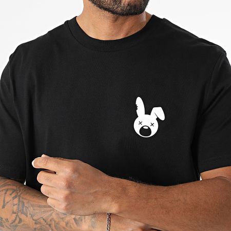 Sale Môme Paris - Oversize Tee Shirt Conejo Spray Negro Rosa Fluo