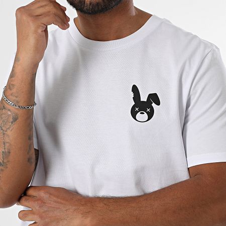 Sale Môme Paris - Oversize Tee Shirt Conejo Spray Blanco Rosa Fluo