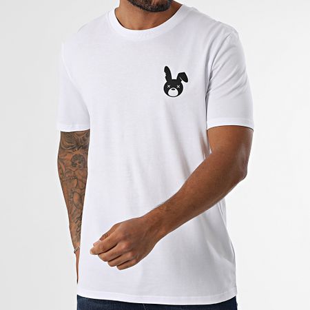 Sale Môme Paris - Oversize Tee Shirt Conejo Spray Blanco Rosa Fluo