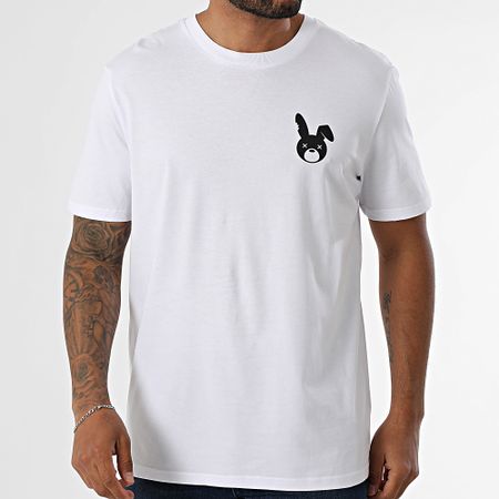 Sale Môme Paris - Oversize Tee Shirt Conejo Spray Blanco Rosa Fluo