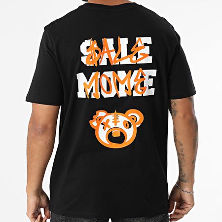 Sale Môme Paris - Tee Shirt Oversize Large Spray Teddy Negro Naranja