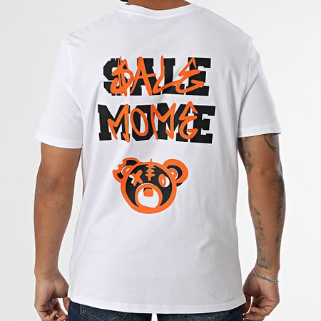 Sale Môme Paris - Tee Shirt Oversize Large Spray Teddy Blanco Naranja